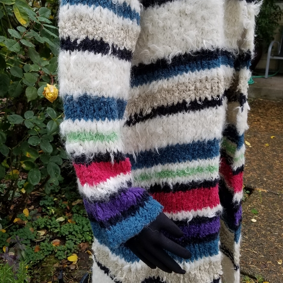 Free People Paint The Town Sweater Jacket Striped Knit Alpaca Blend Size XS NWT - Picture 10 of 16